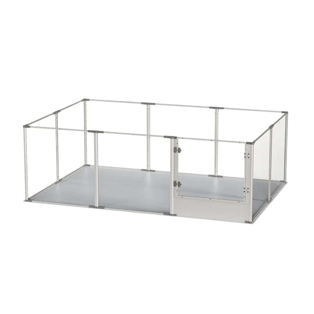 Acrylic Dog Playpen Clear Waterproof Pet Exercise Fence with Whelping Pad 180x120x61cm