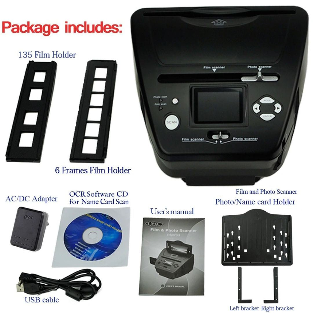 Film Scanner 16MP 4 in 1 Digital Slide and Negative Converter with 6.1cm LCD Screen