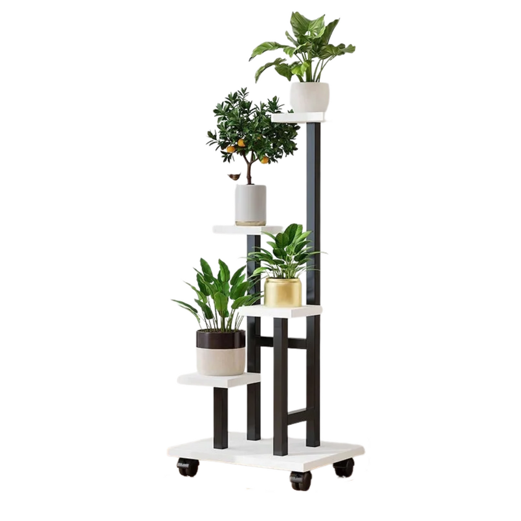 Mobile Iron Plant Stand Multi Tier Rolling Plant Rack in Style-3