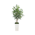 Artificial Ficus Tree 152.4cm Realistic Leaves Indoor Outdoor Plant Decor for Home Office Living Room Decoration White
