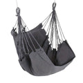 Hammock Chair Outdoor Swing Seat Portable Fabric Hanging Chair with Storage Bag Anti Rollover Design Grey 130x100cm