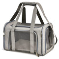Collapsible Pet Carrier for Cats Dogs Puppies Up to 6.8kg Portable Travel Pet Bag Airline Carrier Gray 50 × 34 × 34cm
