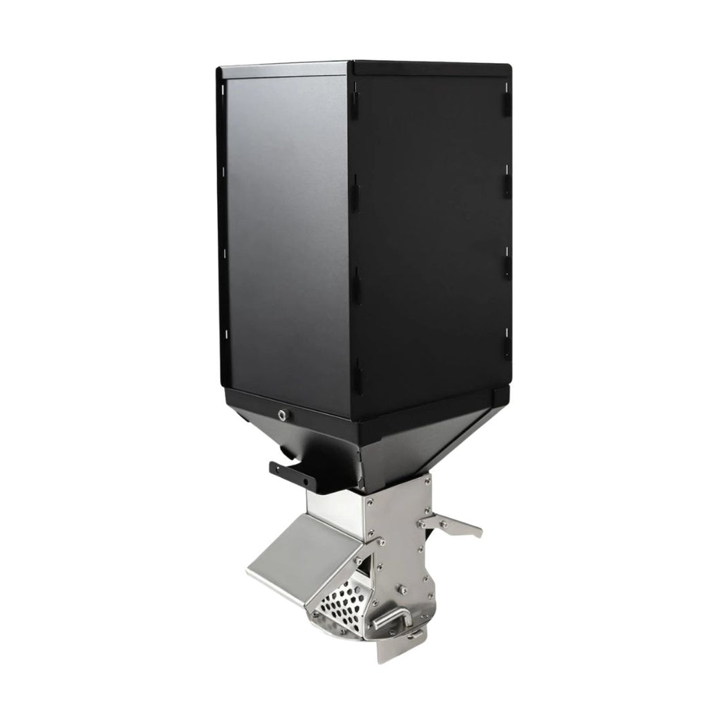 Pellet Hopper Gravity Feed Fuel Storage Bin Stainless Steel 5L for Pellet Stove Burner Black 16.1 x 16.5 x 46.1cm