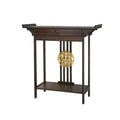 Wood Console Table 81.5x31.2x82.8cm with Drawer and Shelf Brown Entryway Hall Table Living Room
