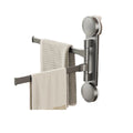 2 Tier Rotatable Suction Cup Towel Rack Aluminium Towel Holder Wall Mounted Kitchen Bathroom Hanger Grey Storage