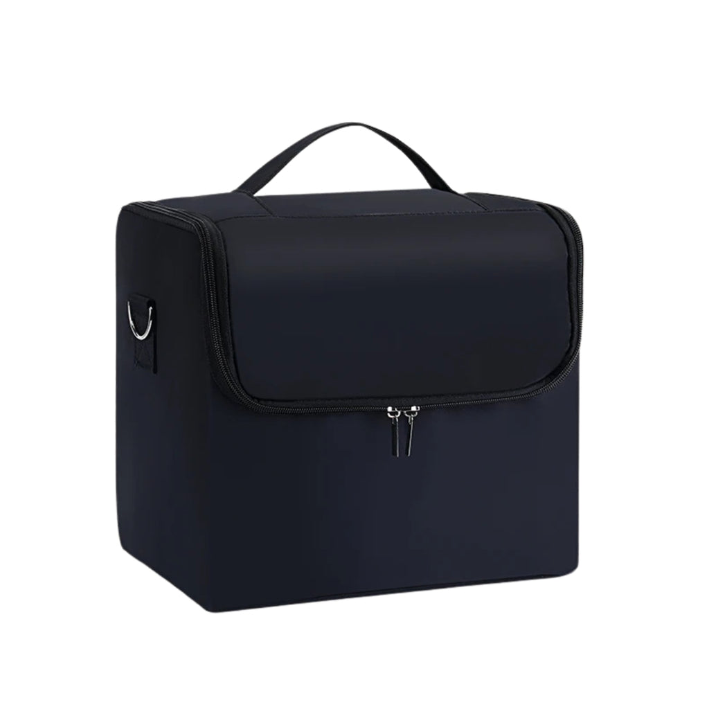 Large Makeup Carrying Train Case 4 Tier Professional Nail Organizer Travel Storage Box Adjustable Cosmetic Case Black