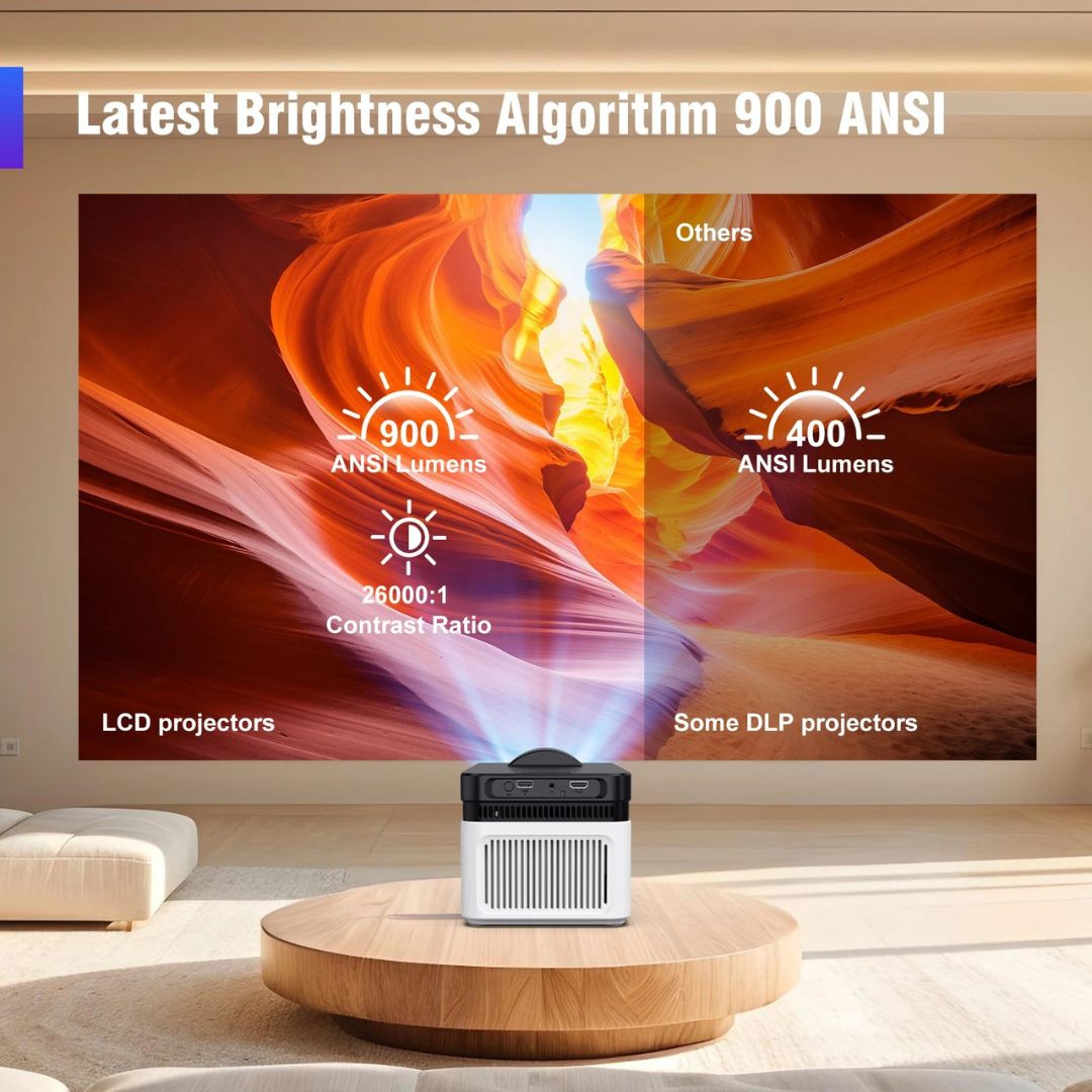HY450 Smart Projector Native 1080P 900 ANSI 8K Support Ultra Short Throw AU Plug with Voice Assistant