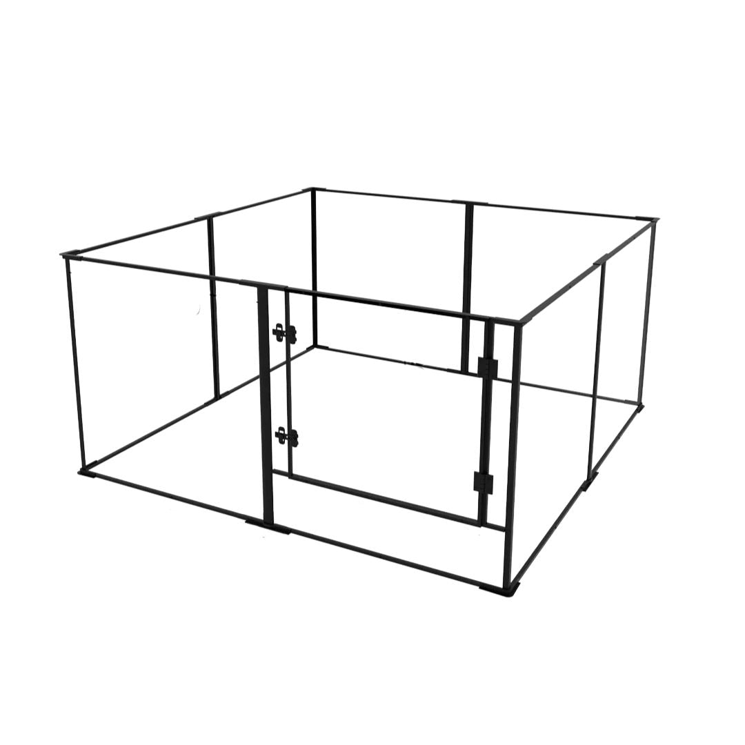Acrylic Dog Playpen 8 Panel Clear Pet Exercise Fence Black 122x122x61cm