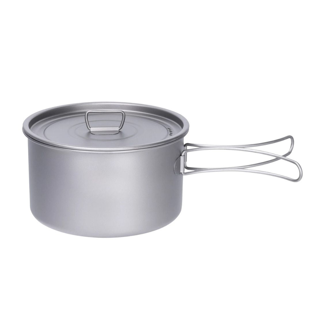 Titanium Camping Pot 1.8L Lightweight Backpacking Cooking Pot with Lid for Hiking Trekking Picnic Ti2107C