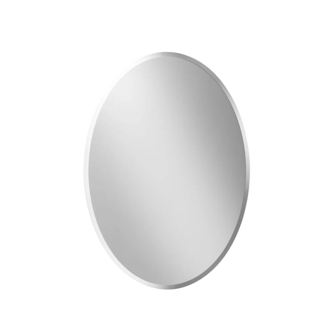 Frameless Oval Wall Mirror 50x70cm Silver Beveled Edge Vanity Mirror Decorative Home Wall Mirror