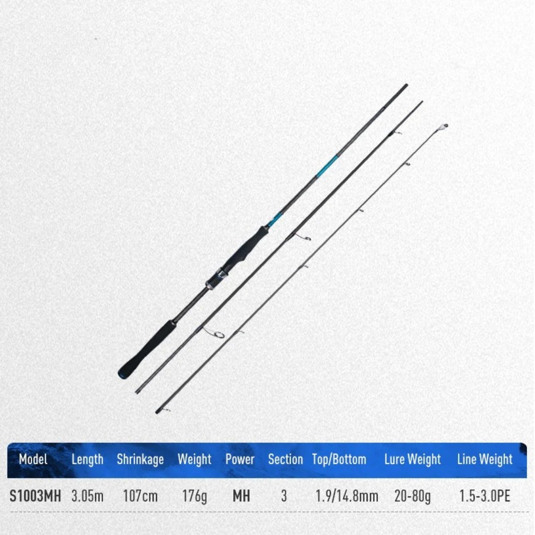 S1003MH Fishing Rod 2 Section Spinning Rod Inshore Breakwater Bass Rod Saltwater Light Fast Action Fishing Gear