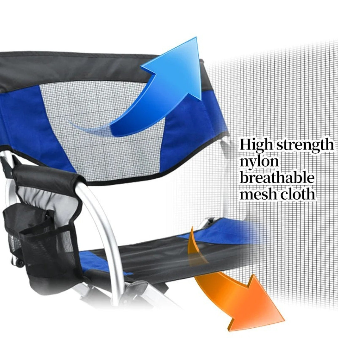 Outdoor Aluminium Alloy Folding Fishing Chair Beach Camping Stool Portable Travel Seat Chair 56.4 × 50 × 81cm