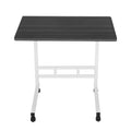 Portable Standing Desk Small Desktop Computer Table Wooden Bedside Laptop Desk with Wheels for Home Office Study Black 60x40x67-80cm Height Adjustable