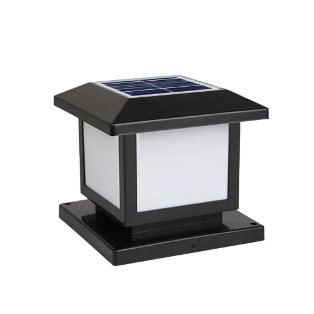 Solar LED Outdoor Landscape Pillar Lamp Waterproof Garden Light Classical Style Solar Light with Remote Control 15×15×14.5cm