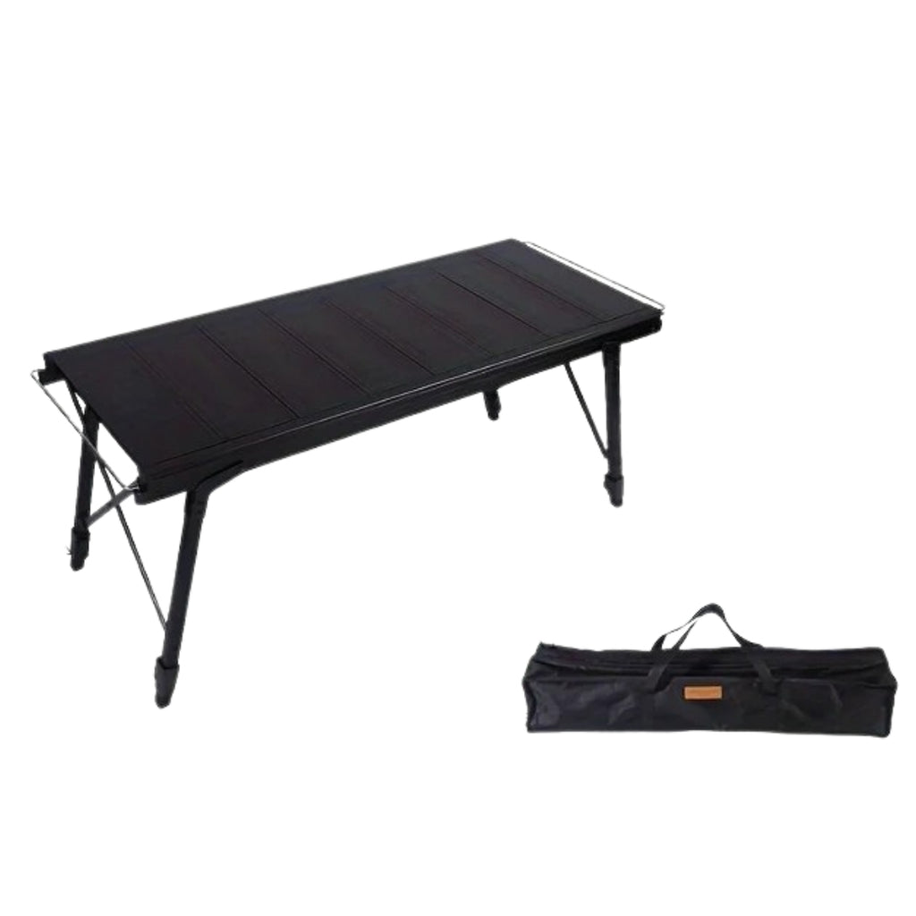 Folding IGT Camping Lift Table Portable Outdoor Cooking System 4 Unit Multi Purpose Camping Table Black 42.5 × 100 × 65cm