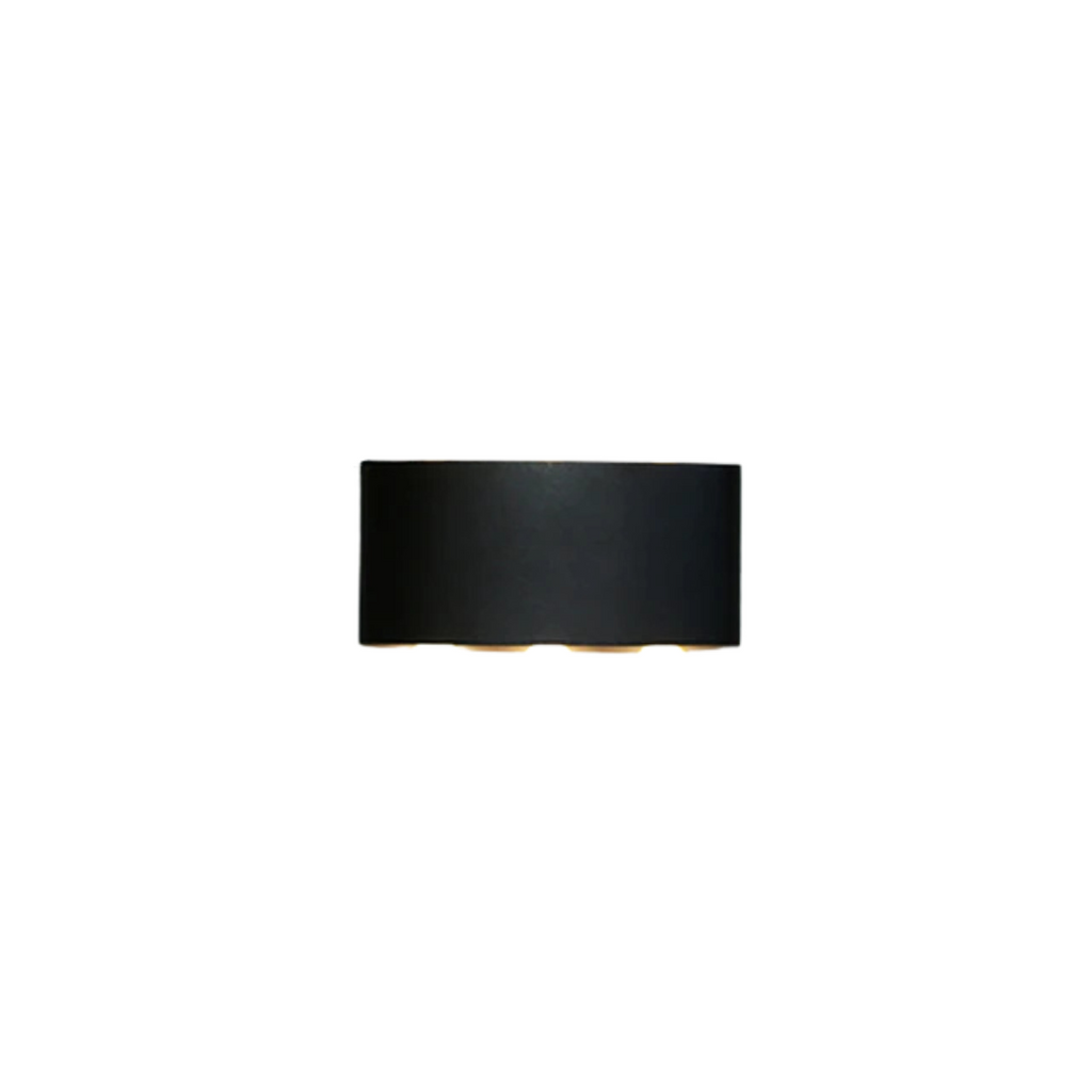 Aluminum LED Wall Lamp 6W Warm Light 3000K Black Waterproof IP65 for Indoor and Outdoor Use