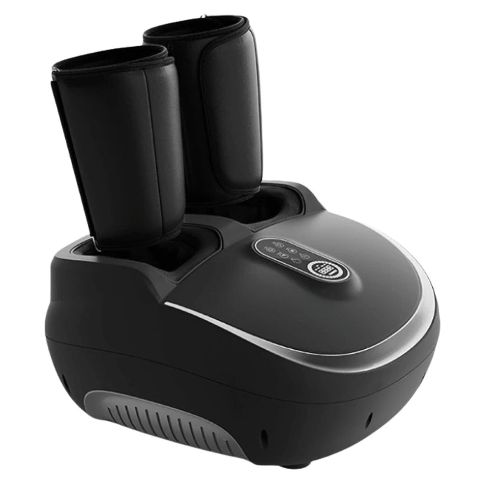 Electric Foot Massager with 8D Kneading Rollers Air Compression Heating Foot & Calf Massager AU Plug Black