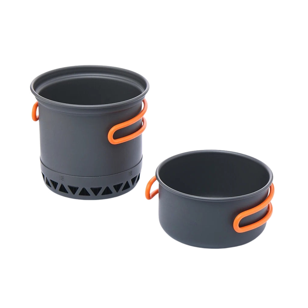 Outdoor Camping Cookware Pot Set 1.3L 2.3L Cooking Kettle Heat Cooker Travel Tableware Kitchen Gear Dark Grey