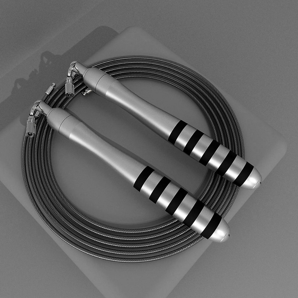 T45 CrossFit Speed Jump Rope Steel Wire Fast Skipping Rope Home Gym Fitness Workout Equipment Weight Loss Grey