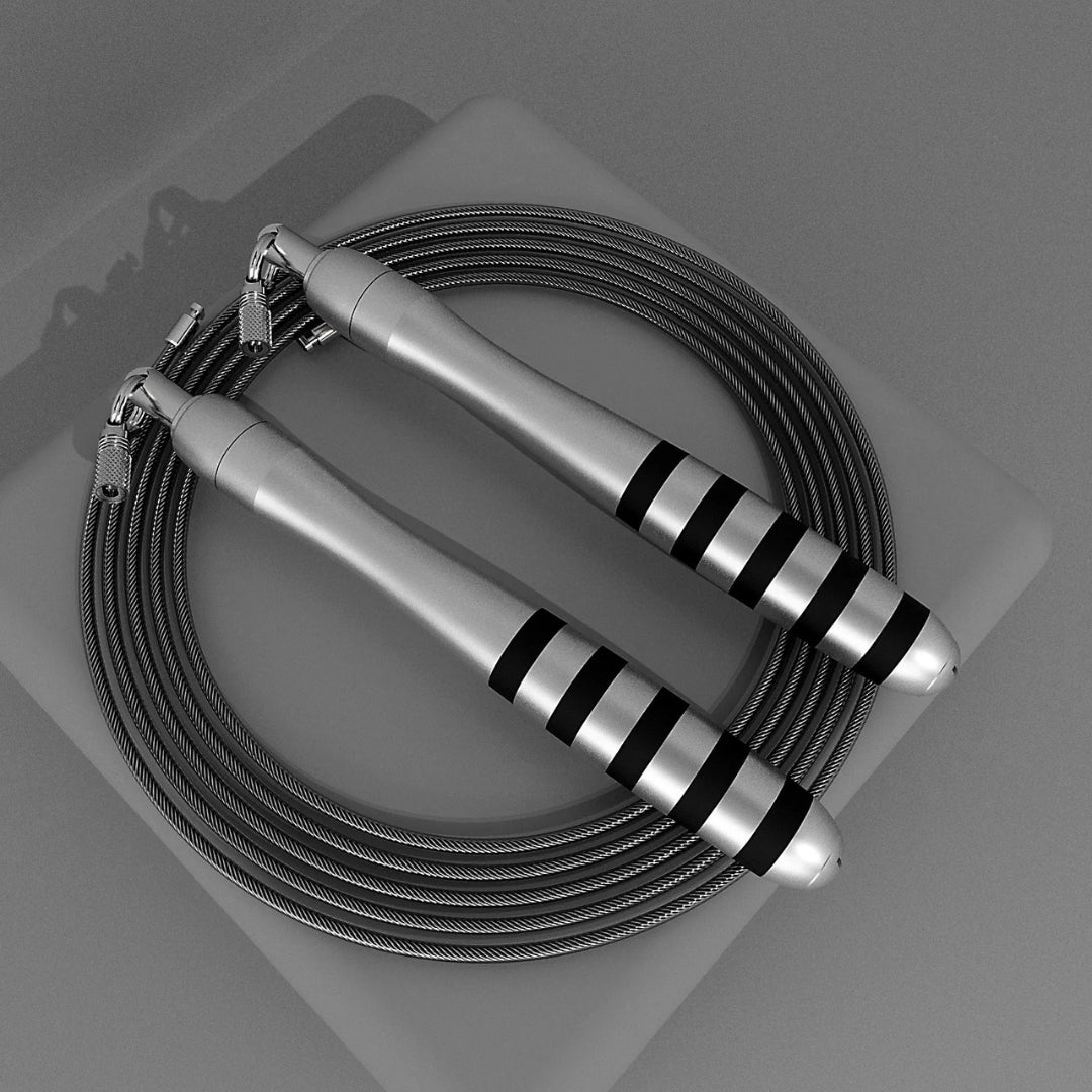 T45 CrossFit Speed Jump Rope Steel Wire Fast Skipping Rope Home Gym Fitness Workout Equipment Weight Loss Grey