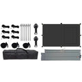 Car Awning Tarp Set with Mesh Skylight SUV Camping Shelter Waterproof Outdoor Sun Shade Canopy Black 280 × 480cm