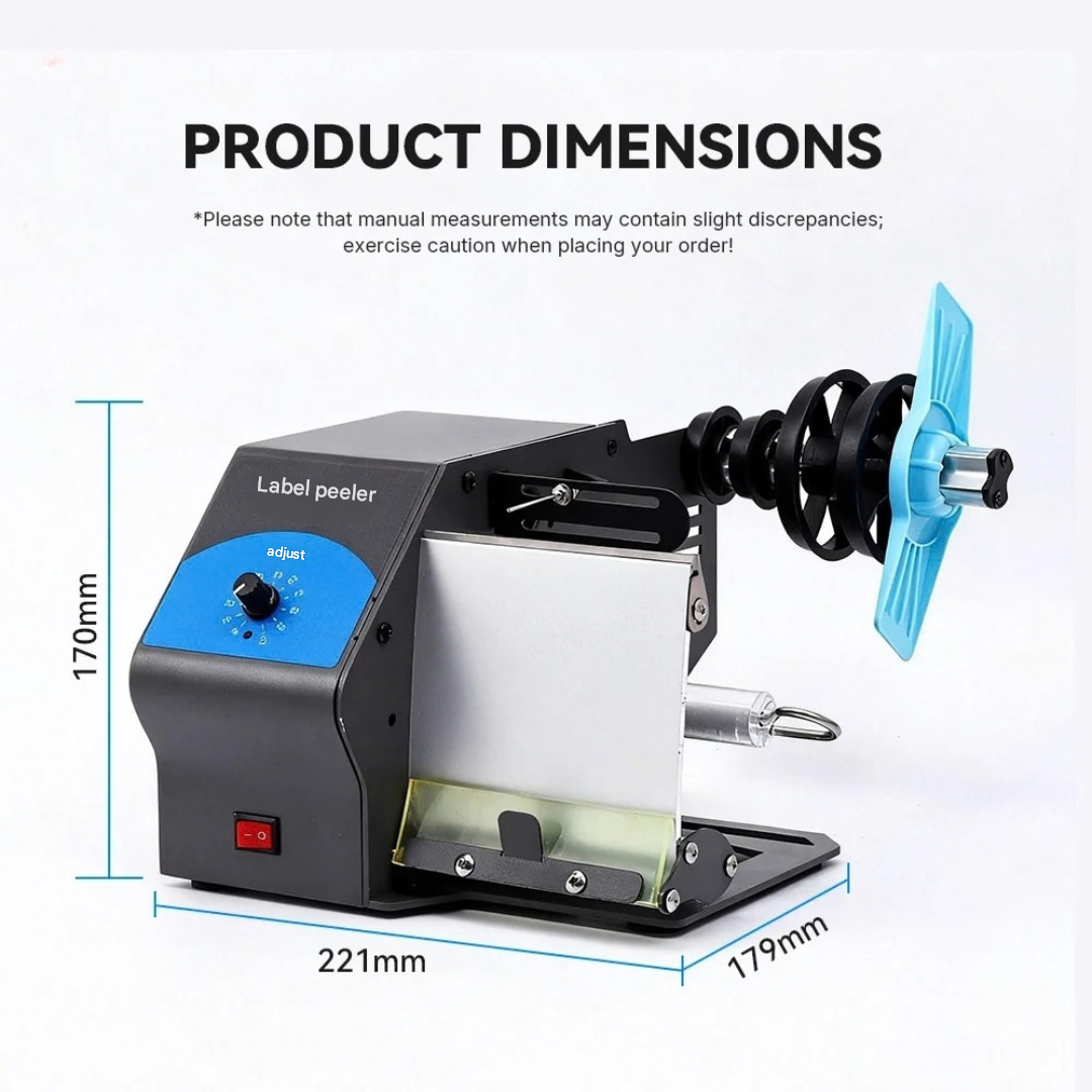 Automatic Label Peeler Electric Label Dispenser Adjustable Speed Barcode Shipping Packaging Labels Fiber Optic Rear 22.1×17.9×17cm