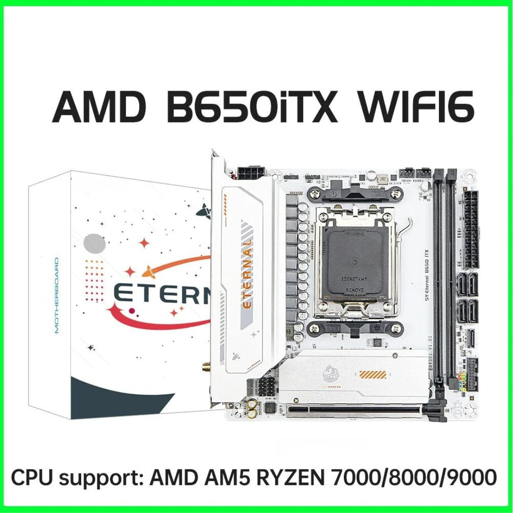 Mini-ITX Motherboard, AM5, DDR5, M.2, WiFi 6 and ARGB, Compatible with Selected AMD Ryzen 7000–9000 Series Processors