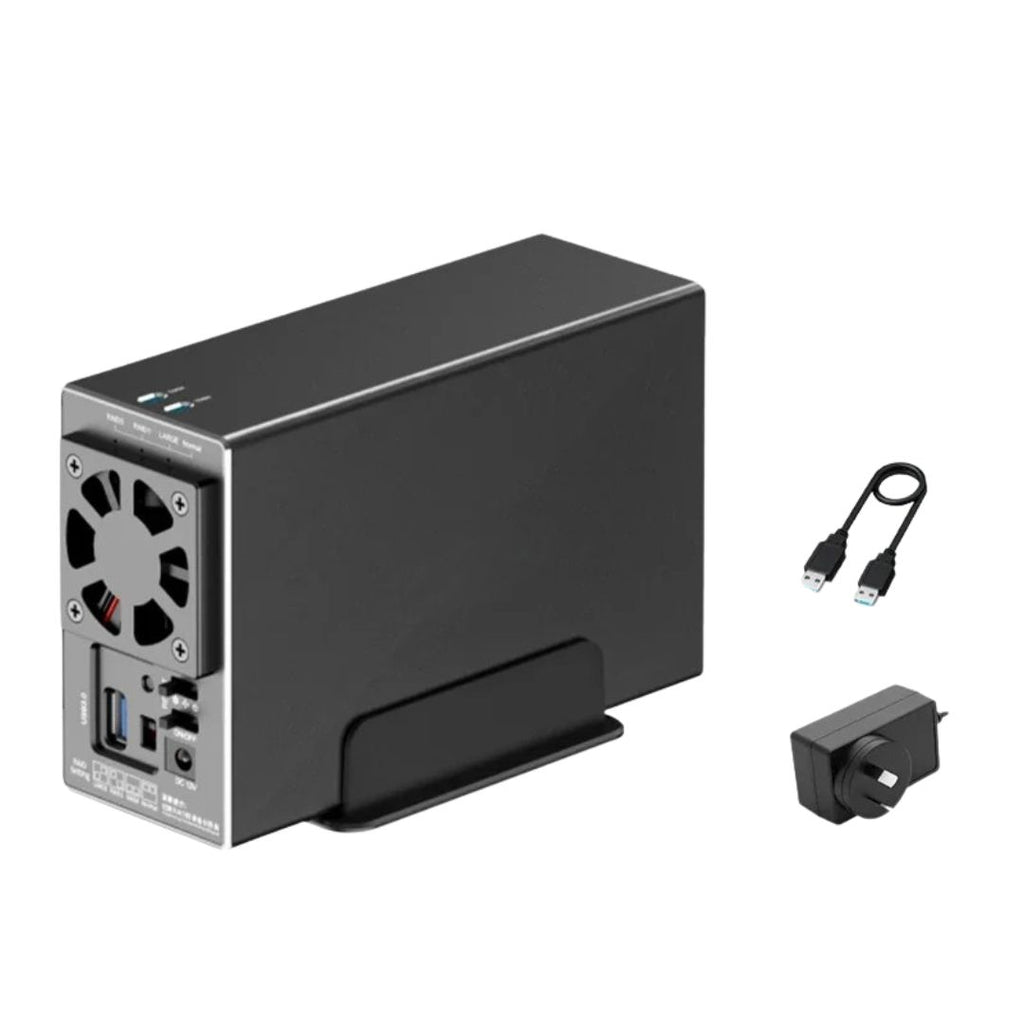 Dual Bay HDD Enclosure SATA RAID Hard Drive Docking Station for 6.35cm & 8.89cm Drives External Storage Case