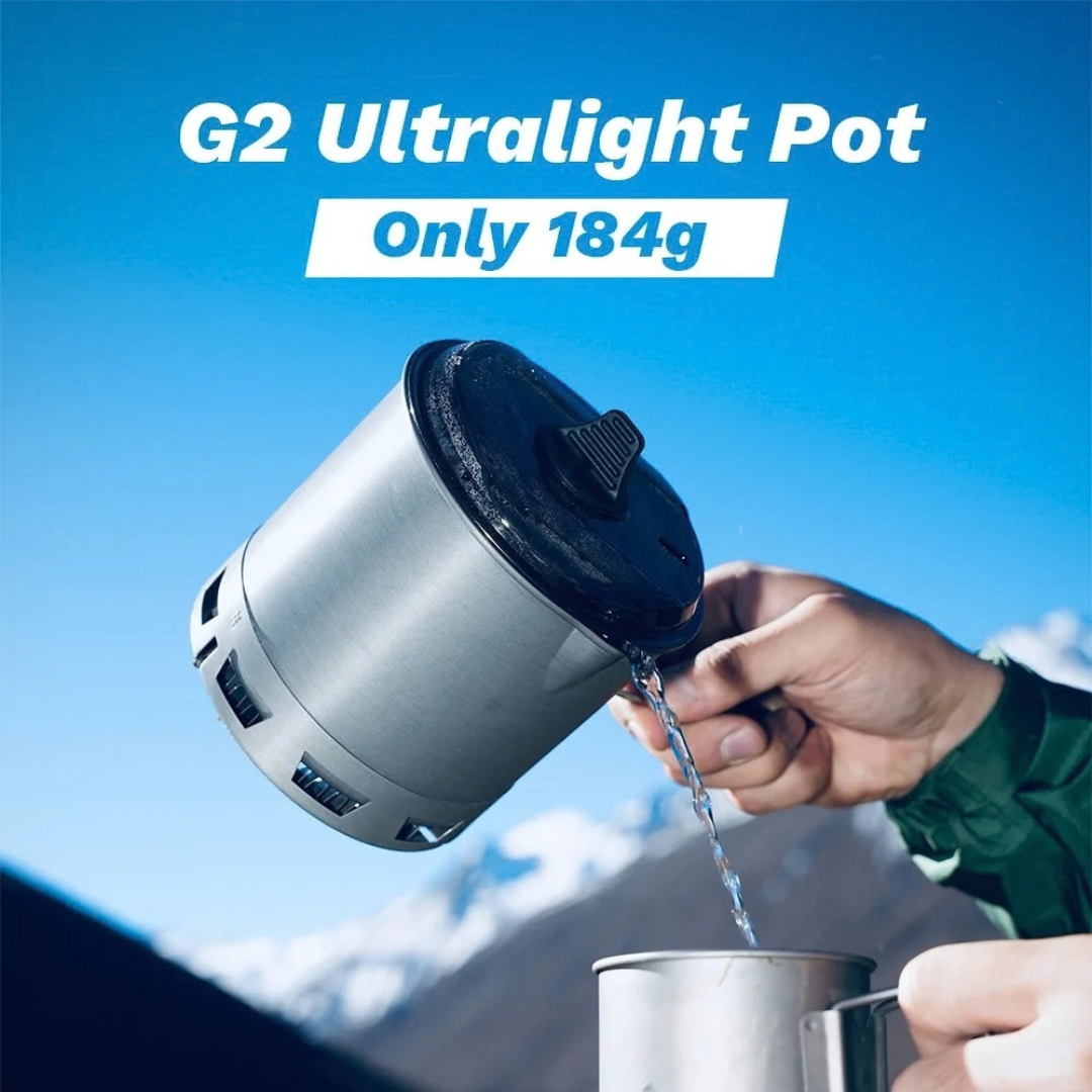 G2 Petrel Ultralight Camping Pot High Efficiency Heat Exchanger Cookware Hiking Travel Outdoor Cooking Pot 750ML