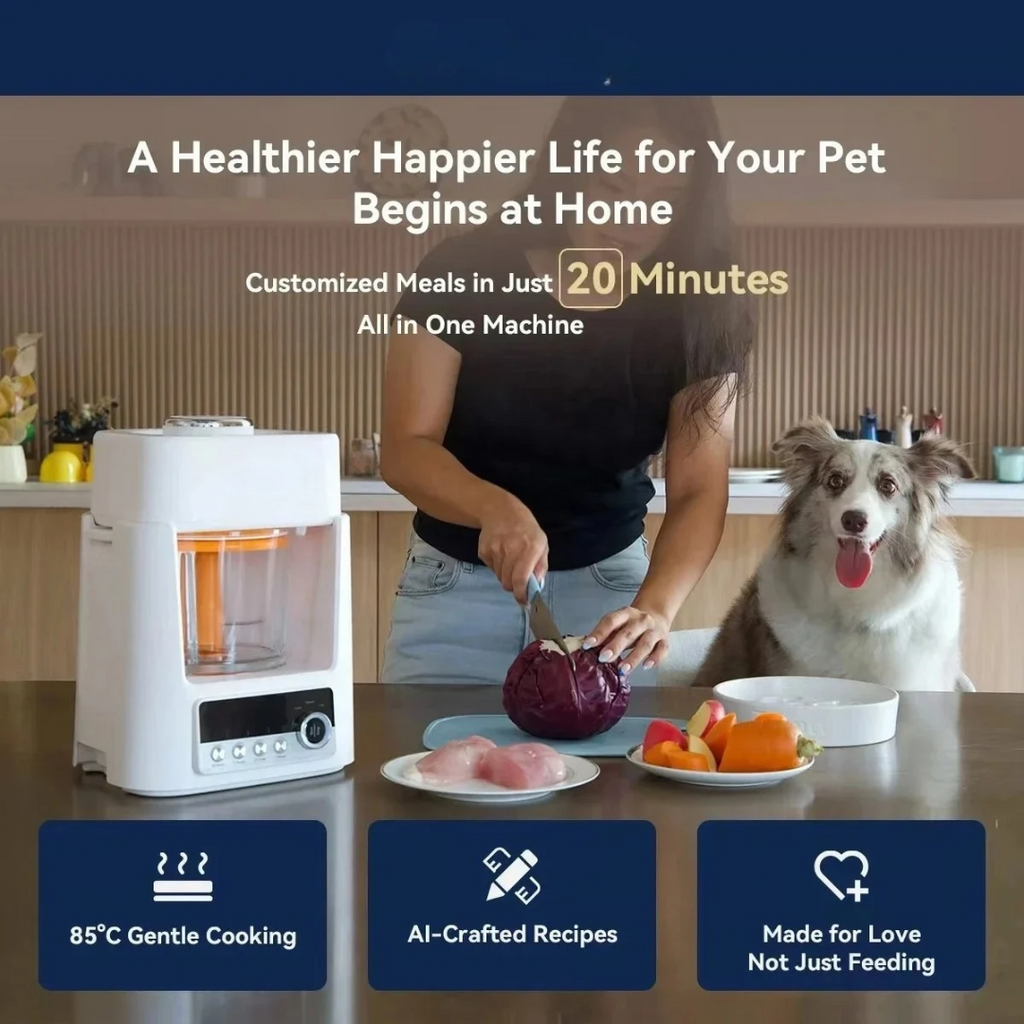 Smart Pet Food Maker Automatic Electric Pet Meal Cooker Fresh Healthy Food Preparation Machine White AU Plug