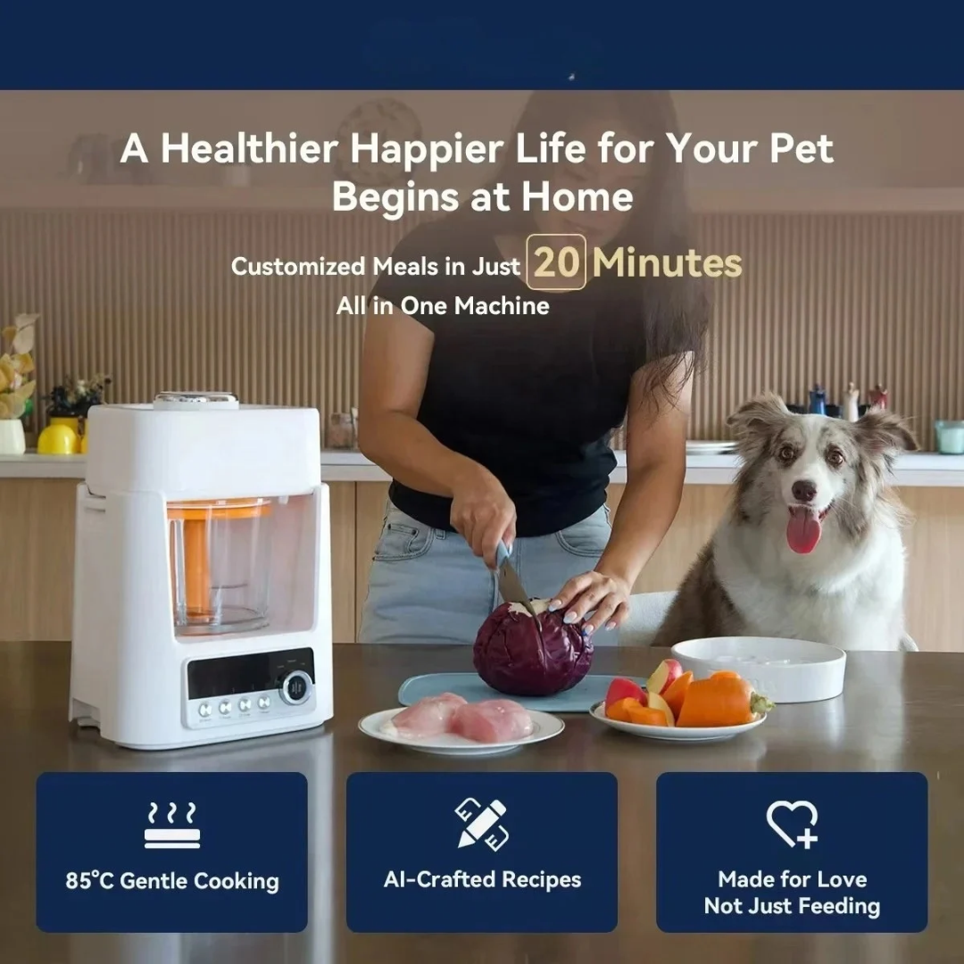 Smart Pet Food Maker Automatic Electric Pet Meal Cooker Fresh Healthy Food Preparation Machine White AU Plug