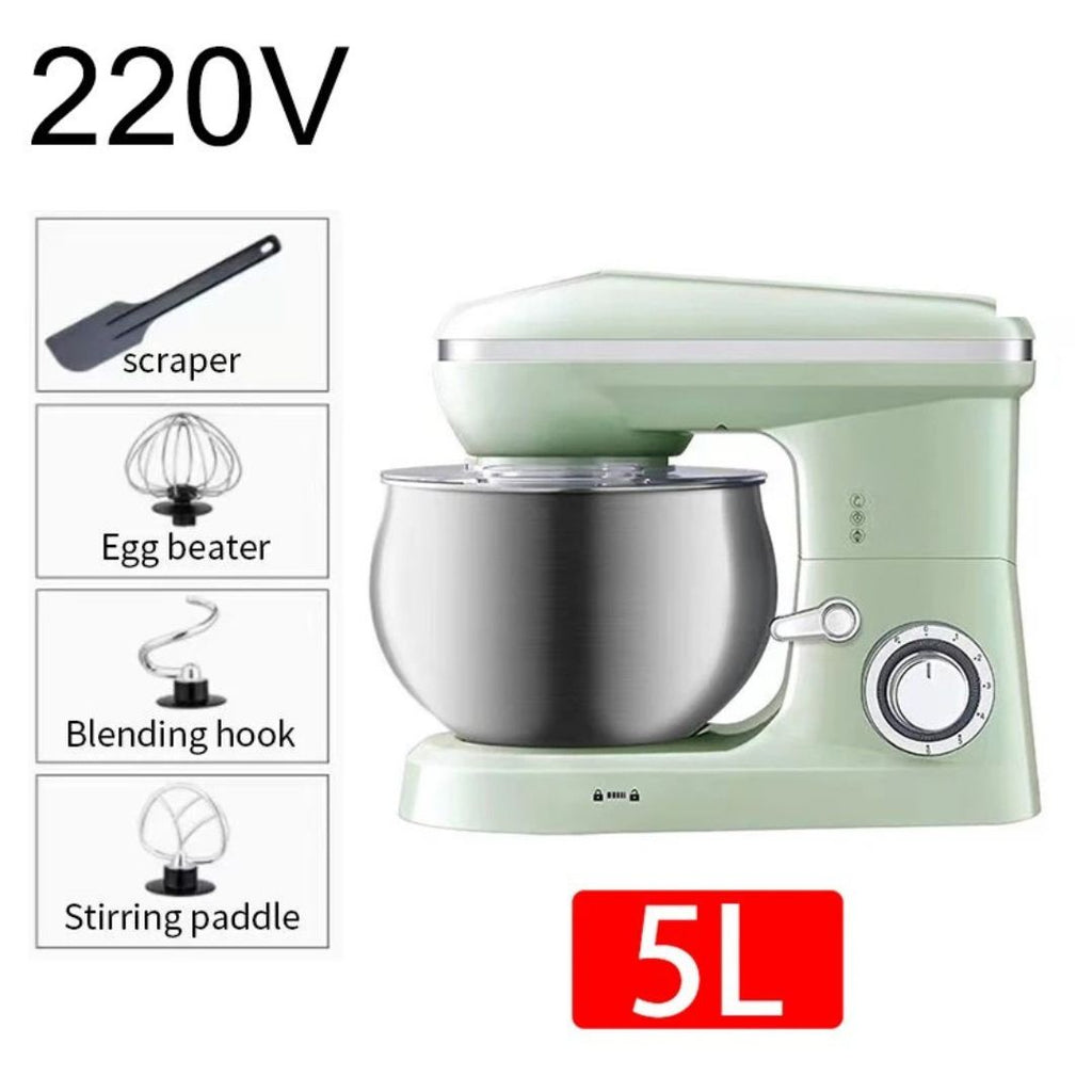 5L Multifunction Stand Mixer Dough Kneading Machine Egg Beater Green AU Plug for Home Kitchen