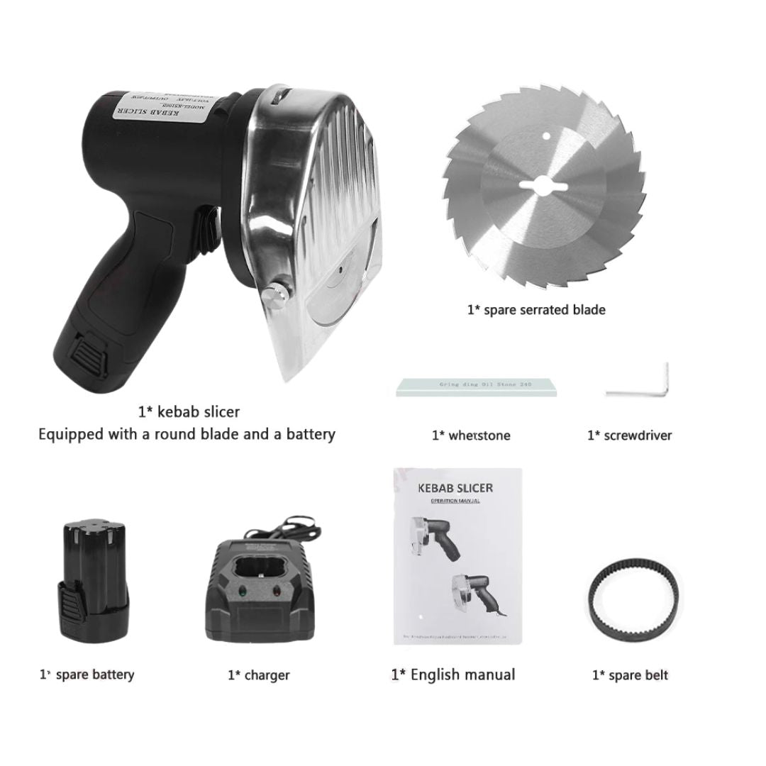 Electric Kebab Slicer Wireless Rechargeable Handheld Meat Cutter for Shawarma Gyro 220-240V 15x11x20cm