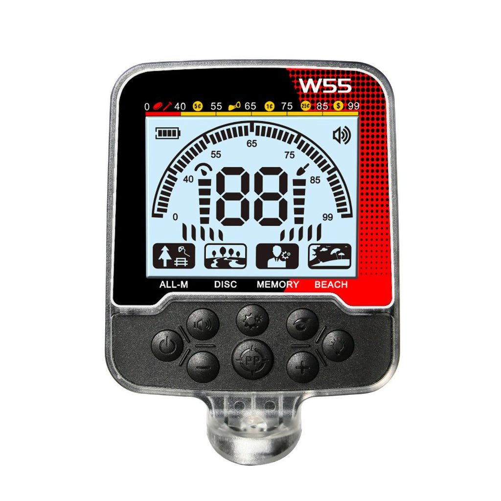 Portable Metal Detector TX-W55 Waterproof IP68 LCD Display Rechargeable 4 Detection Modes 24x6x6cm