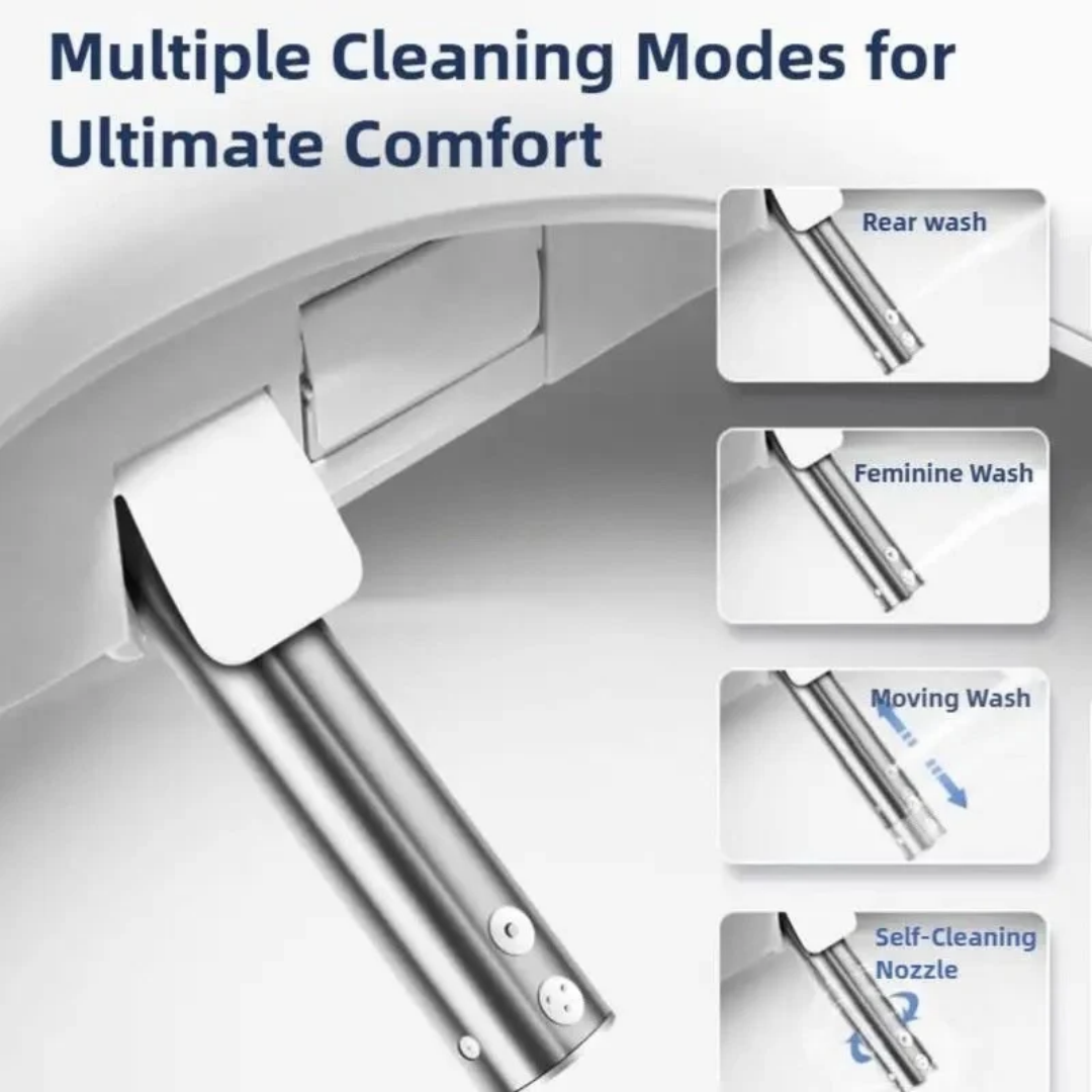 Smart Bidet Toilet Seat Instant Heating Remote Control Auto Opening Lid Heated Wash Seat Warm Air Dryer Toilet Cover AU 37×13×51cm