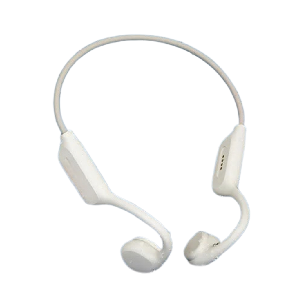 Bone Conduction Headset Bluetooth 5.3 Wireless Headphones with Microphone Waterproof Swim Sports Earphones Cloud White 8GB