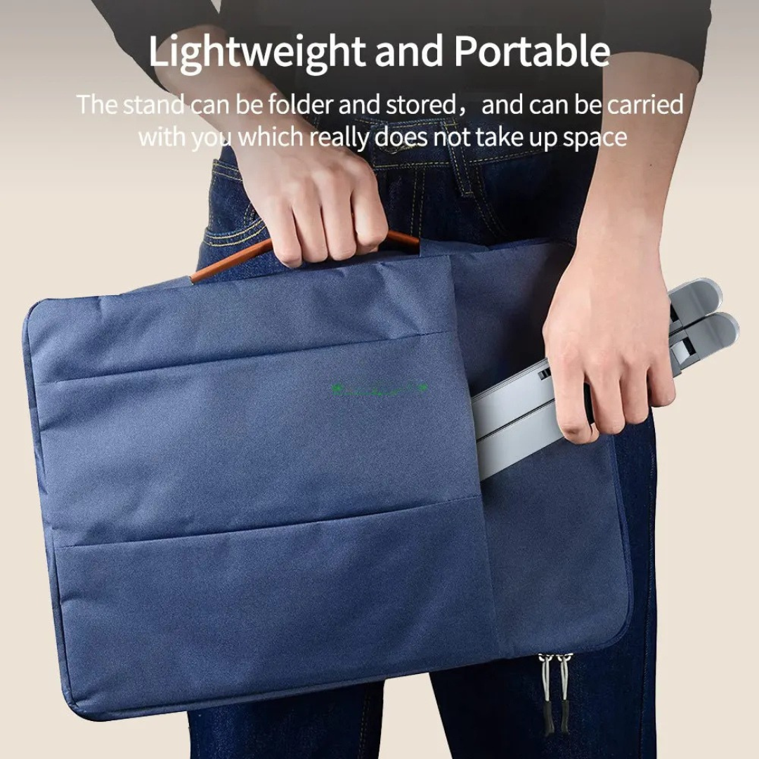 N3 Aluminum Laptop Stand Adjustable Portable Cooling Holder Foldable Notebook Stand for MacBook Laptop Gray 29×20×2.5-31cm