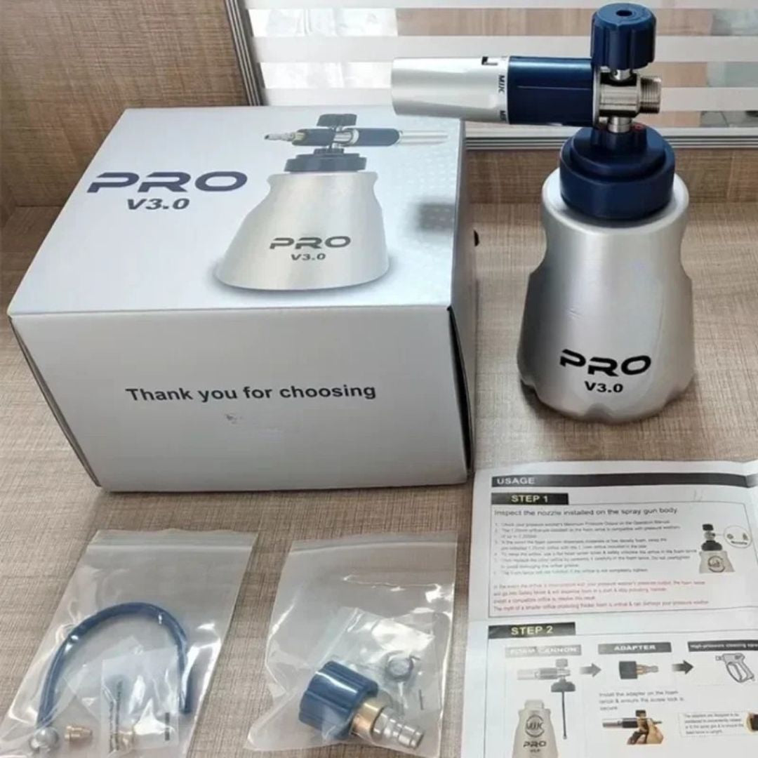 Foam Cannon Pro V3.0 High Pressure Snow Foam Lance 1.2L Bottle Car Washer MJJC016 Multi Adapter Compatible