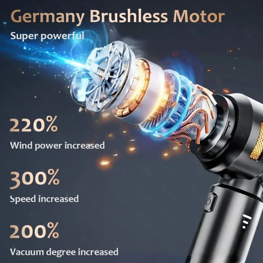 998000Pa Cordless Car Vacuum Cleaner Powerful Suction Portable Handheld Wireless Auto Cleaning Machine Ultra Silver