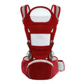 Ergonomic Baby Carrier Multifunctional Waist Stool Infant Toddler Kangaroo Bag Adjustable Front Back Carry Cotton Red