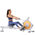 Rowing Machine Magnetic Rower with 16 Resistance Levels, Dual Slide Rail, 158.7kg Capacity, White R02