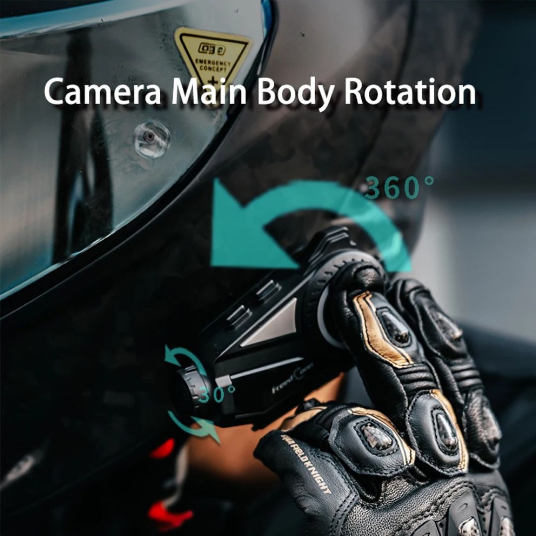 Motorcycle Helmet Intercom 2 Pack with 1440P WiFi Dash Camera Bluetooth Headset Music Sharing 64GB Memory