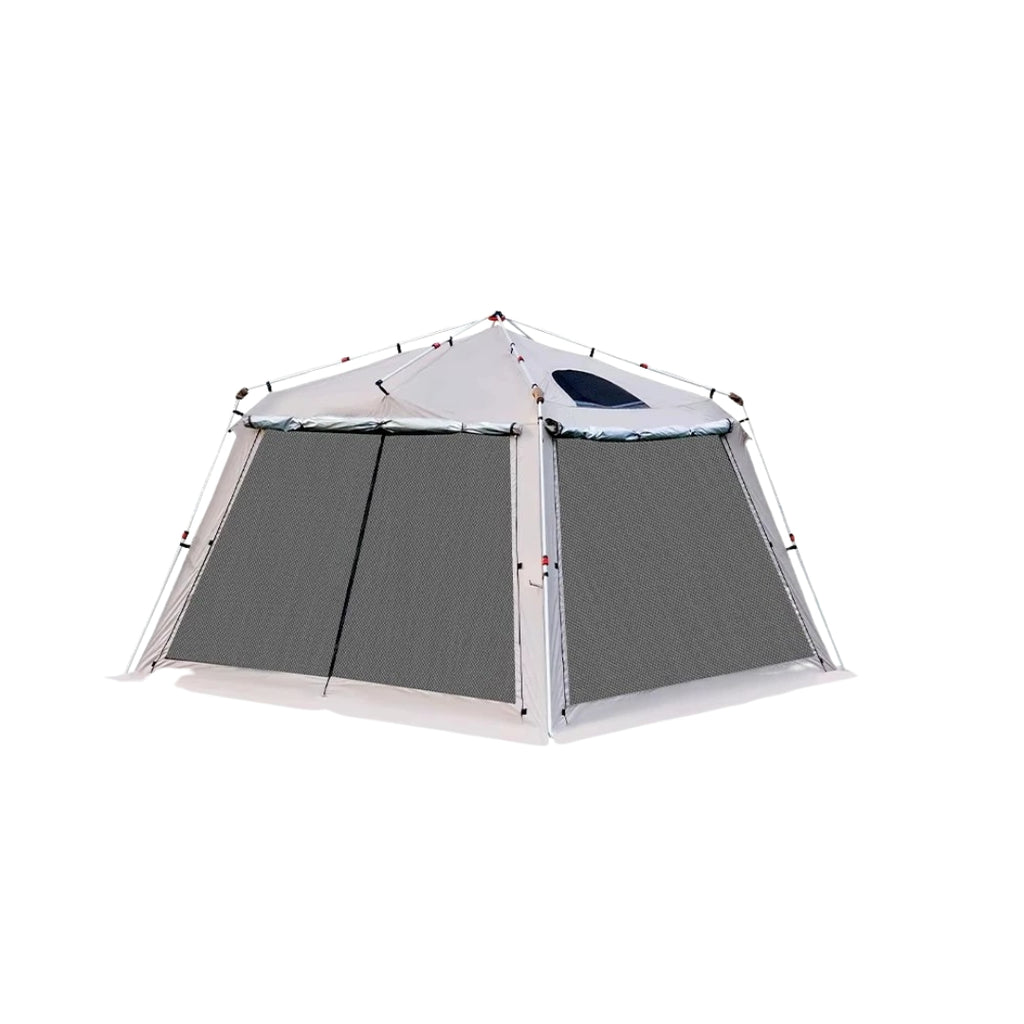 Automatic Quick Open Camping Tent Waterproof Sunshade Canopy Iron Poles Mosquito Net Outdoor Shelter Grey 310 × 310 × 210cm