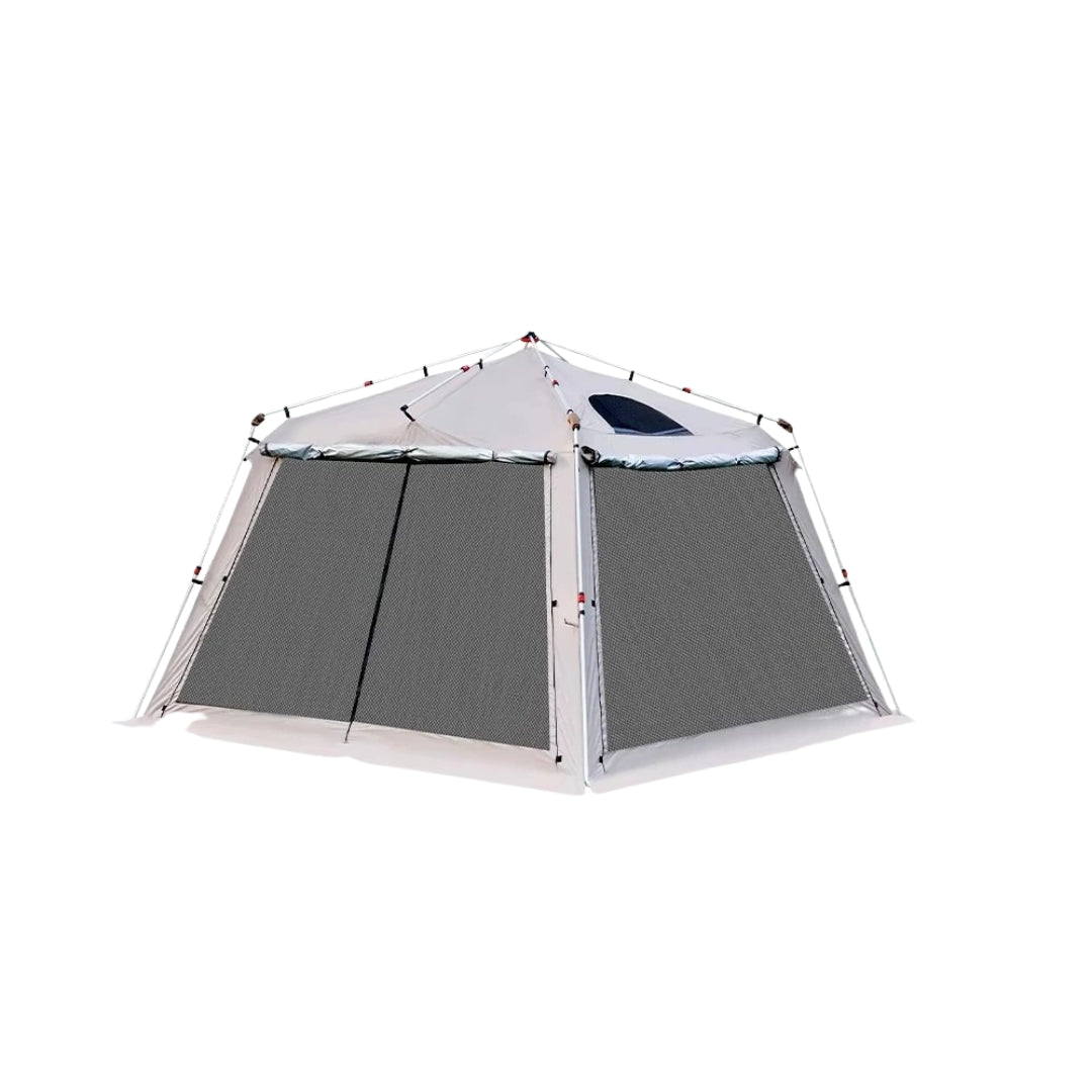 Automatic Quick Open Camping Tent Waterproof Sunshade Canopy Iron Poles Mosquito Net Outdoor Shelter Grey 310 × 310 × 210cm
