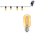 Outdoor Solar String Lights E12 Glass T22 Amber LED Retro Bulbs Waterproof Patio Garden Backyard Bistro 18m 30 Bulbs