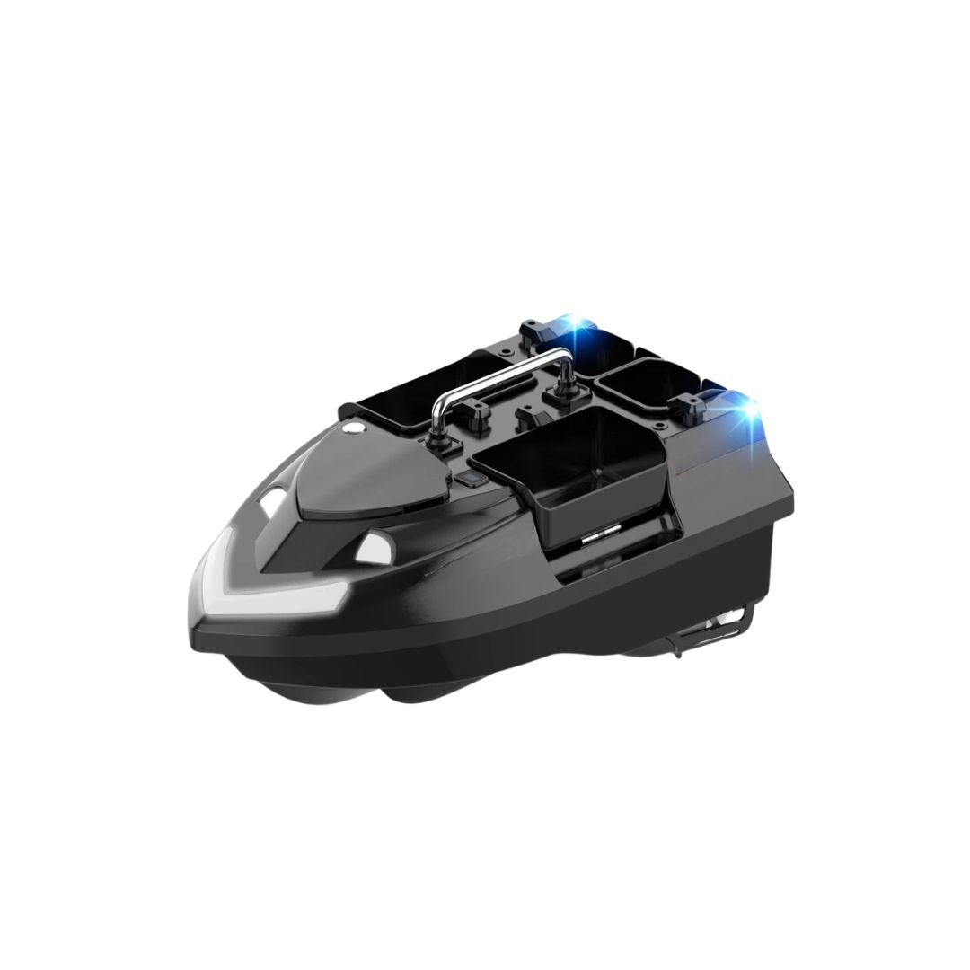 Bait Boat Remote Control Fishing Boat with 4 Independent Hoppers, 500m Range, 36000mAh Dual Battery and LED Lights
