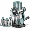 3-in-1 Rotary Cheese Grater Manual Vegetable Slicer Nut Grinder Multifunctional Kitchen Tool Clear 7.6×10.8×23.5cm