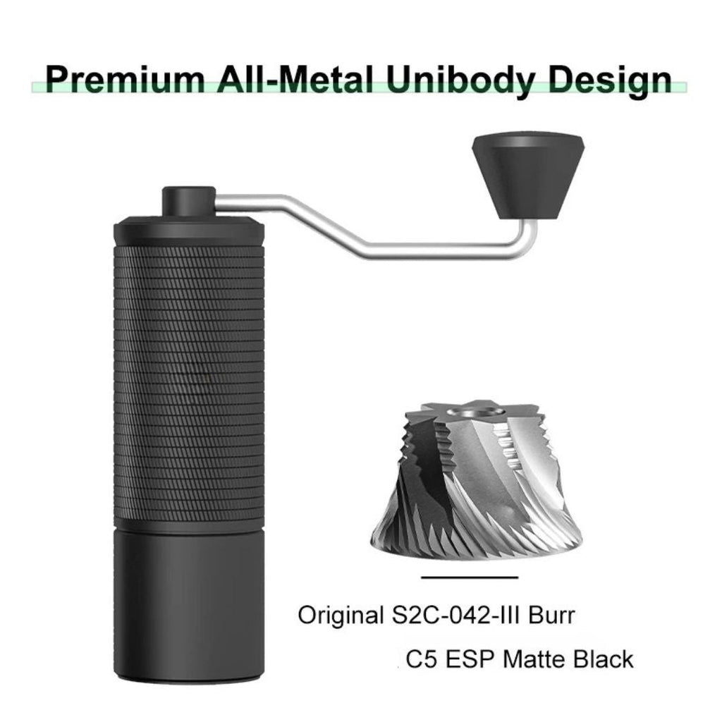 Manual Coffee Grinder C5ESP Portable Hand Grinder with 42mm S2C Burr Adjustable Grind for Espresso Coffee