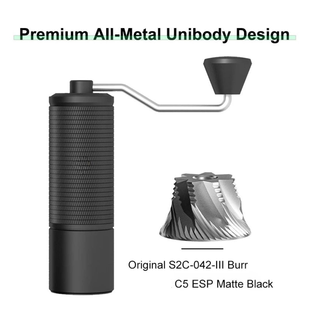 Manual Coffee Grinder C5ESP Portable Hand Grinder with 42mm S2C Burr Adjustable Grind for Espresso Coffee