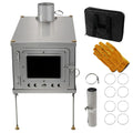 Foldable Titanium Wood Burning Camping Stove Lightweight Portable Bushcraft Hiking Stove Dark Grey